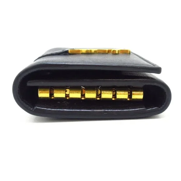 SAINT LAURENT PARIS - Black Gold Leather Key Case 151-072625 - Picture 3 of 11